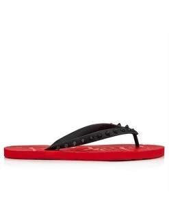 Christian Louboutin Loubi Red & Black Flip Flop