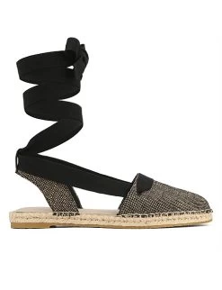 Cosette Black Textile Espadrille Flat